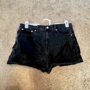 Black denim shorts. Size 31. Madewell